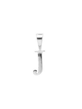 Anna + Nina - Initial Necklace Charm J Silver
