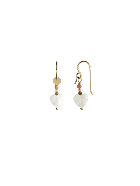 Stine A - Love Heart Earring with Gemstones