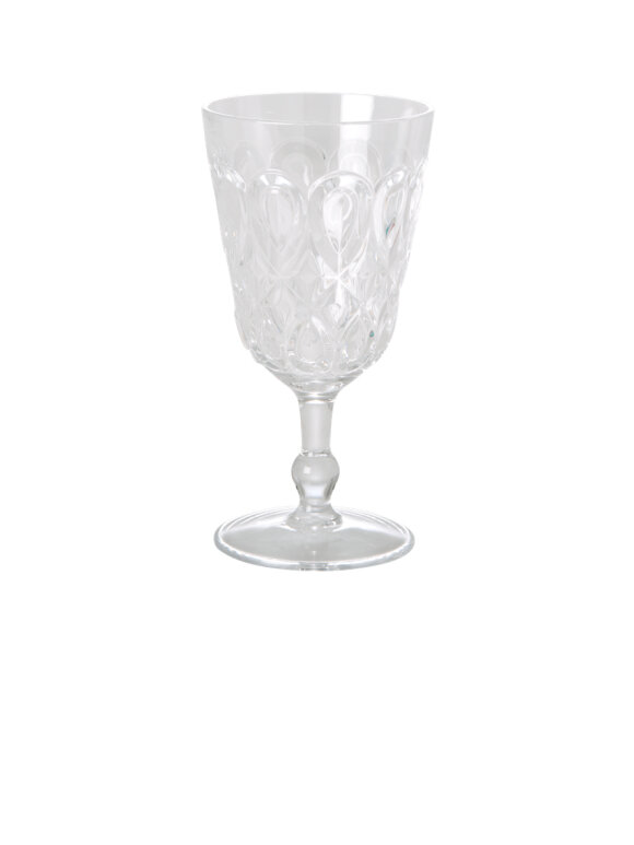Rice - Acrylic Wine Glass w. Swirly Embossed Detail