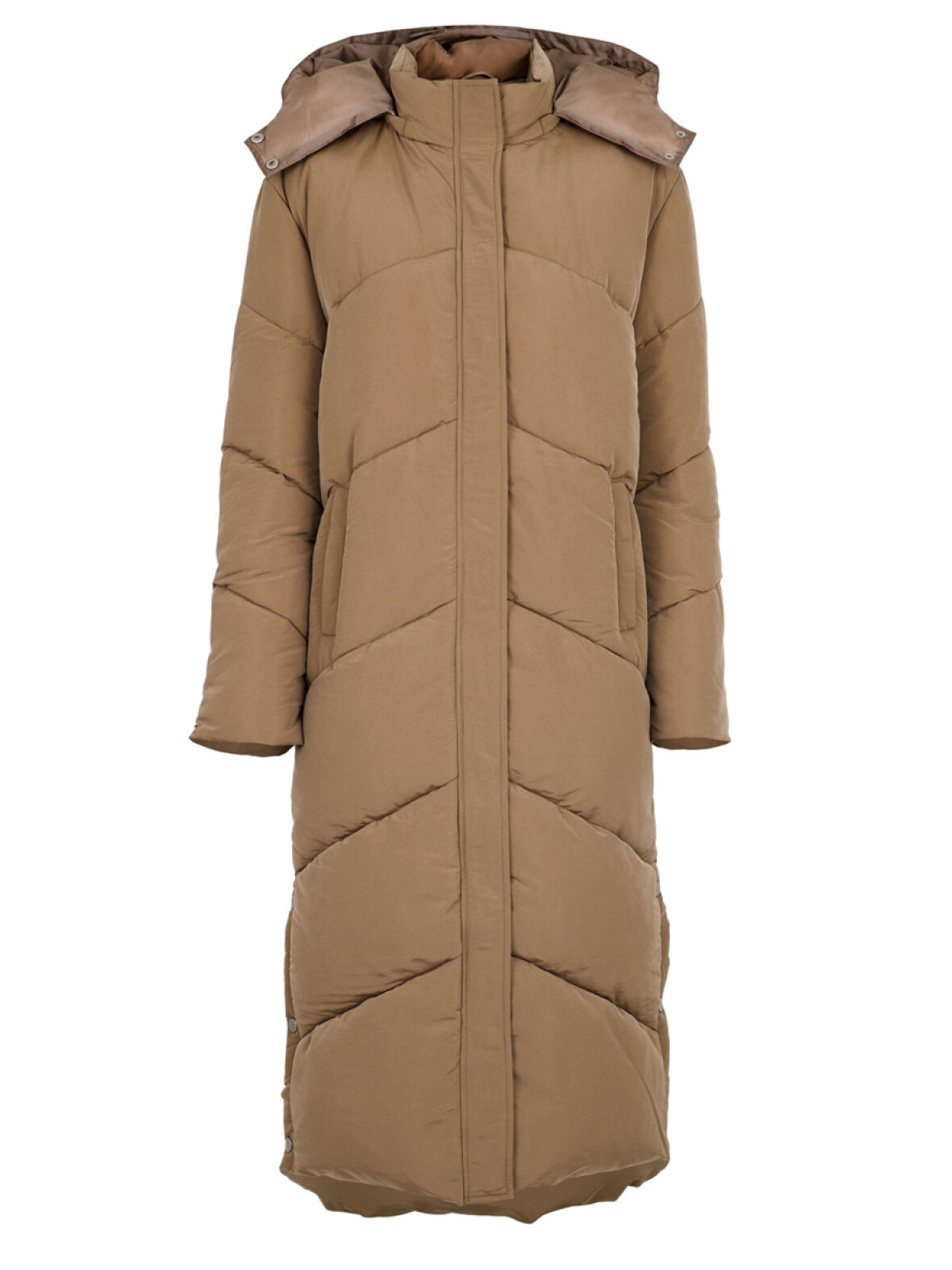 metrisk Skinnende Synslinie A'POKE - Neo Noir Taran Puffer Coat Camel - Shop dunjakke