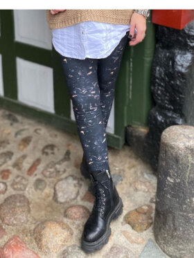 Black Colour - Merle Tie Dye Leggings Black Colour - Merle Tie Dye Leggings