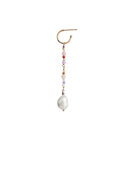 Stine A - Dangling Baroque Pearl Earring With Stones