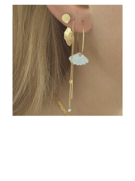 Stine A - Dangling Petit Coin & Stone Earring