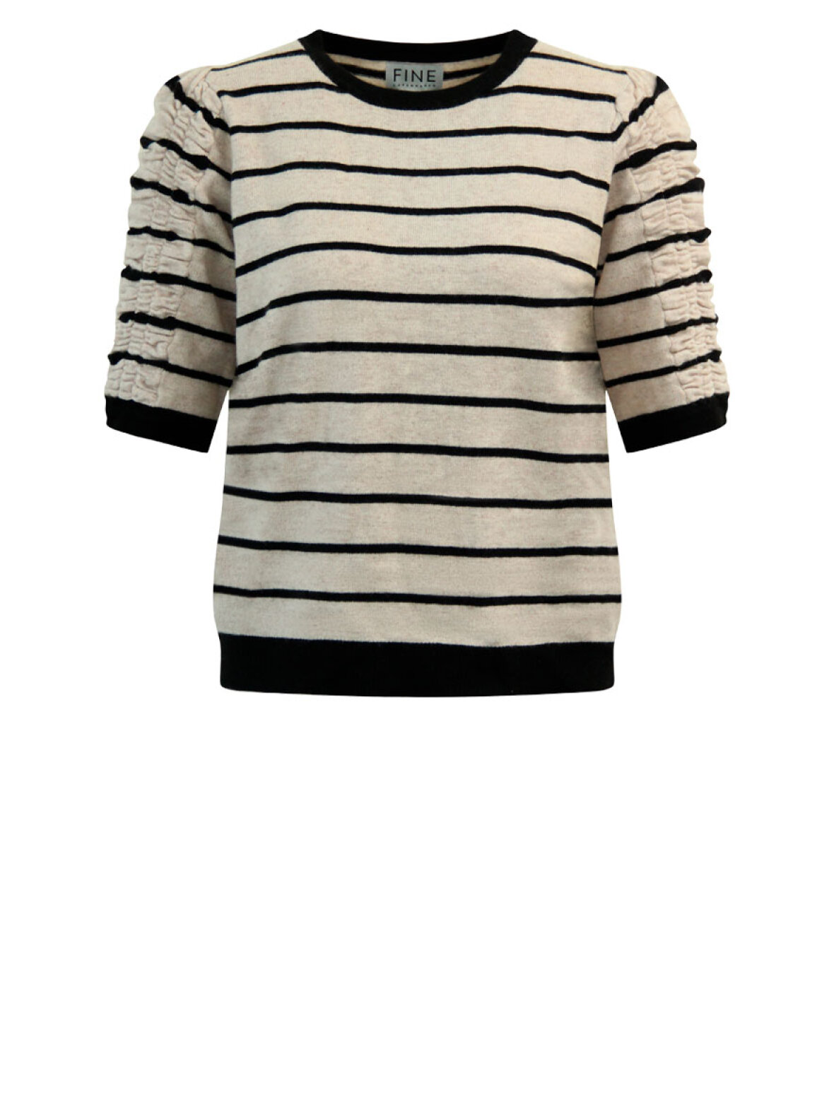 Implement At forurene regering A'POKE - Fine Cph Amber Short Blouse Black Stripe - Shop stribet strik