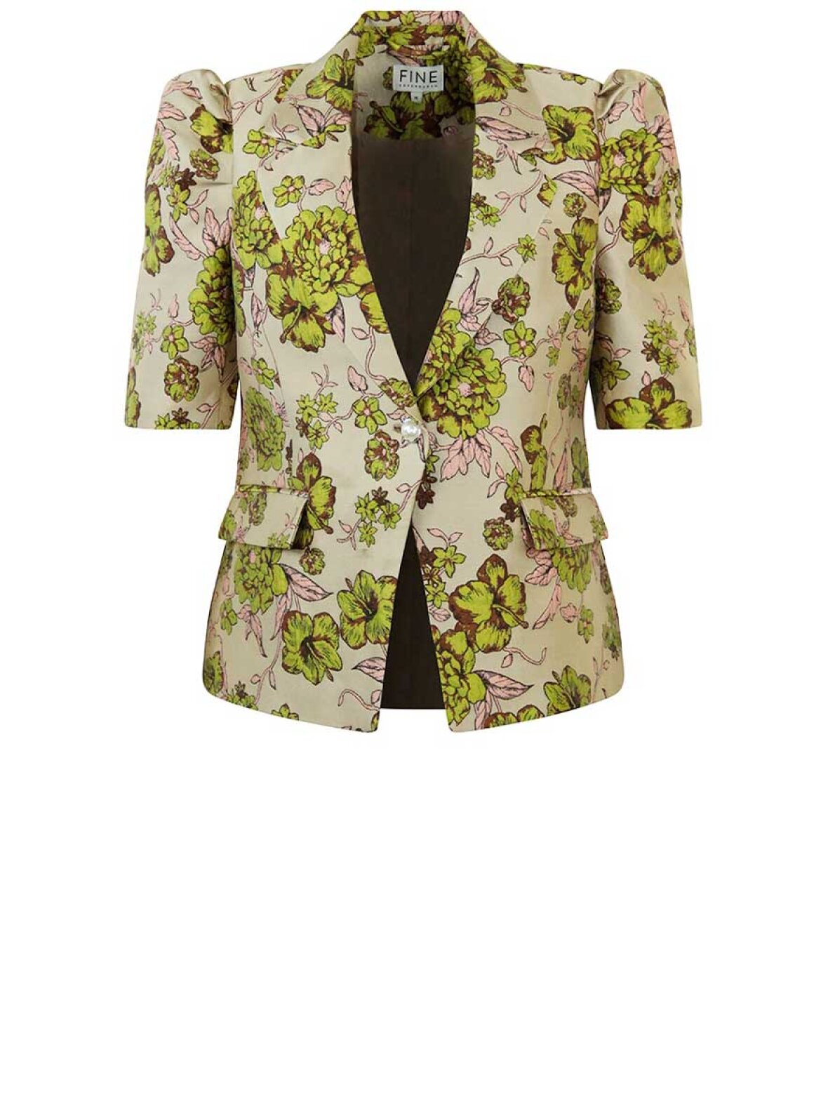 Offentliggørelse adjektiv hellige A'POKE - Fine Copenhagen Iris Jacket Pale Army - Shop blomstret blazer