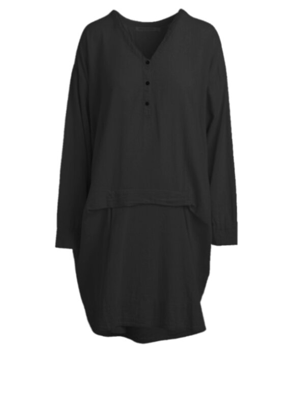 A'POKE - Rabens Hariet Dress Black - skjorte kjole