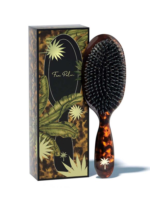 Fan Palm - Hair Brush Lux Tortoise Shell Medium