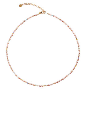 Stine A - Confetti Pearl Necklace With Beige & Pastel Mix