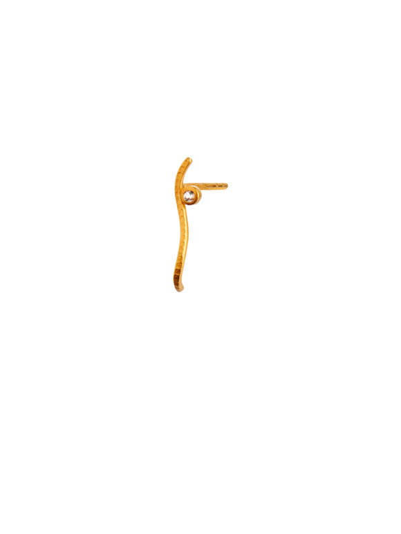 Stine A - Petit Dot Wave Earring with Champagne Stone