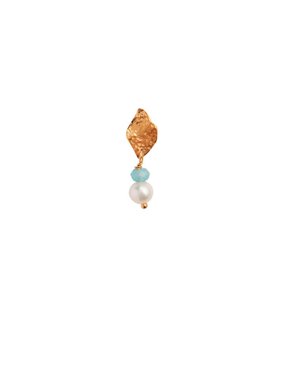 Stine A - Ile De L´Amour with Pearl & Light Blue Topaz Earring