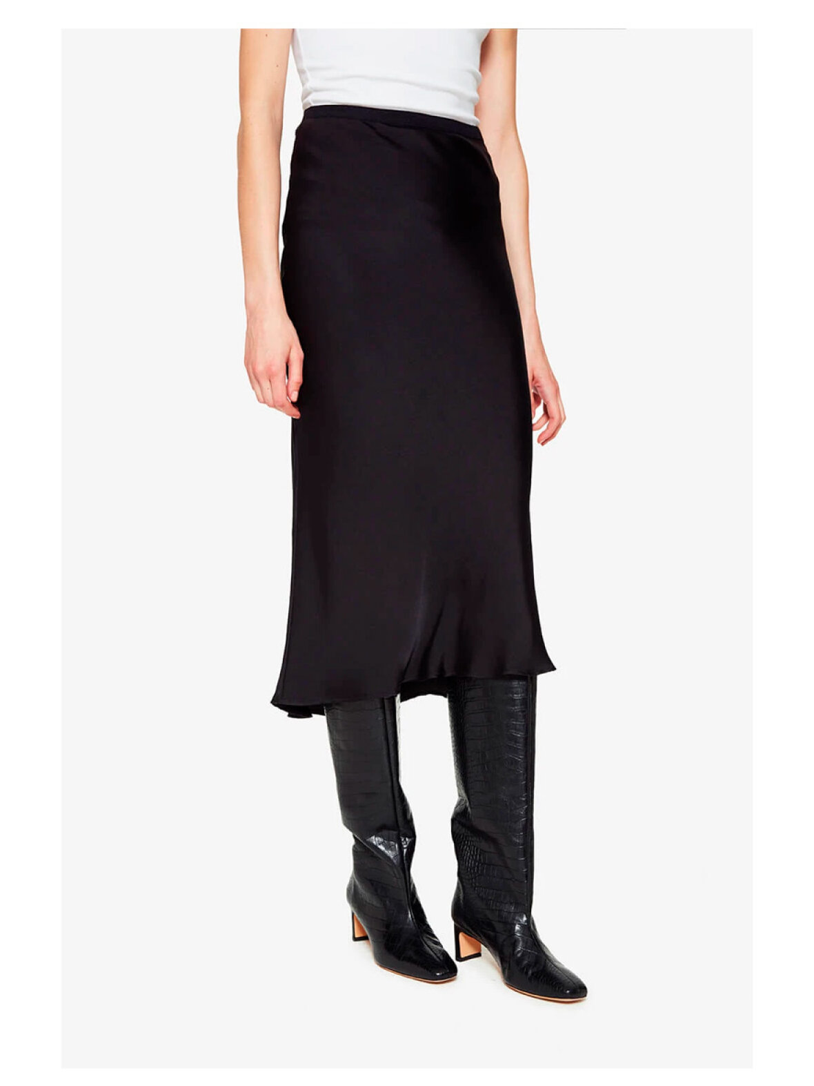 A'POKE - Anine Bar Silk Skirt Black - Shop sort satin nederdel