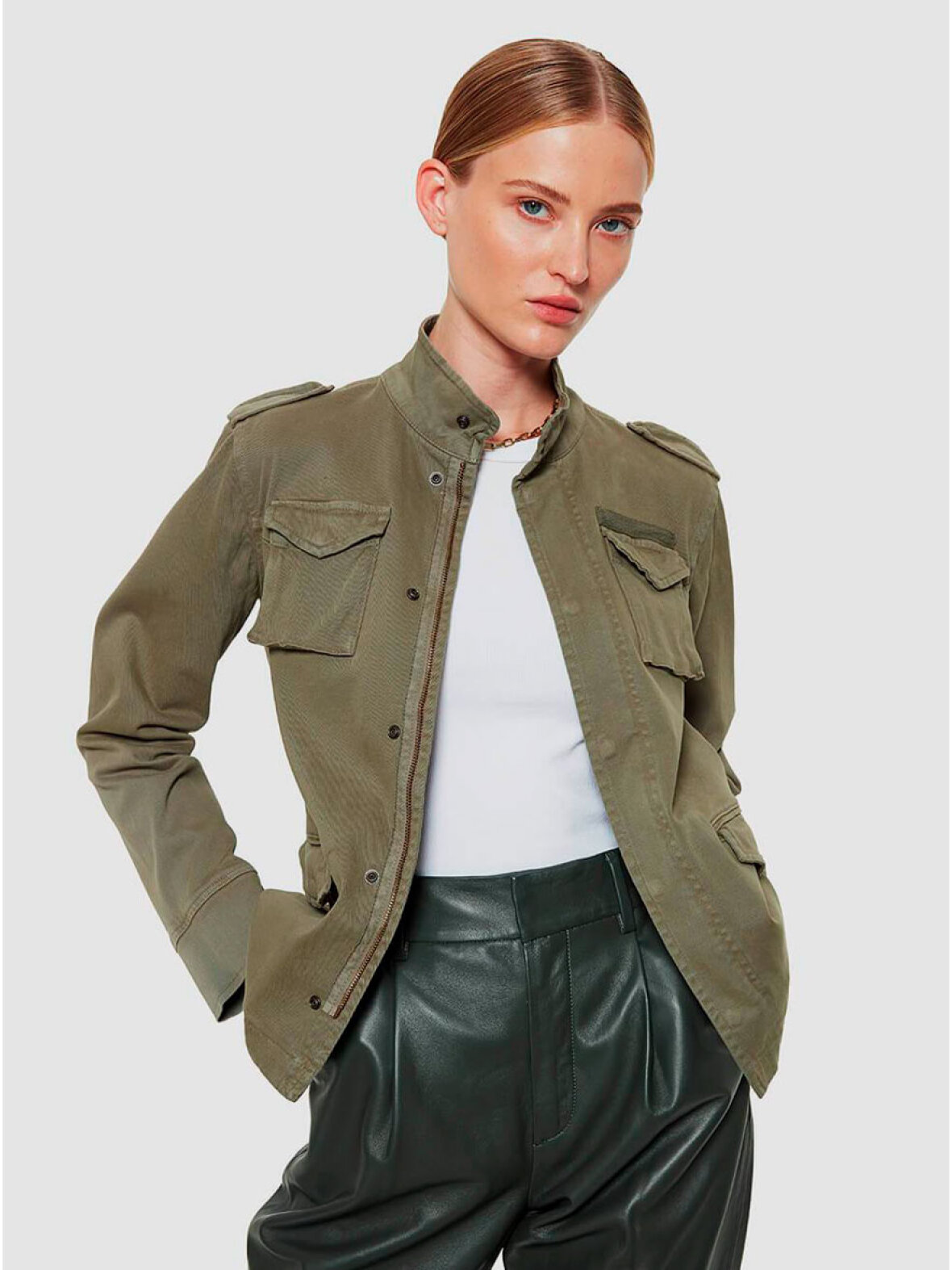 A'POKE - Anine Bing Army Jacket Green - army denim jakke