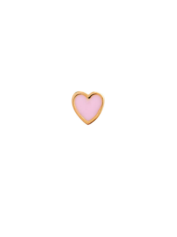 Stine A - Petit Love Heart Light Pink Enamel Gold