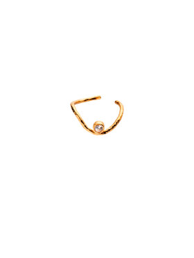 Stine A - Wavy Ear Cuff with Stone