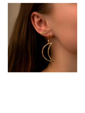 Stine A - Big Bella Moon Earring with Stones