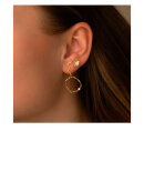 Stine A - Wavy Circle Earring with Stone 