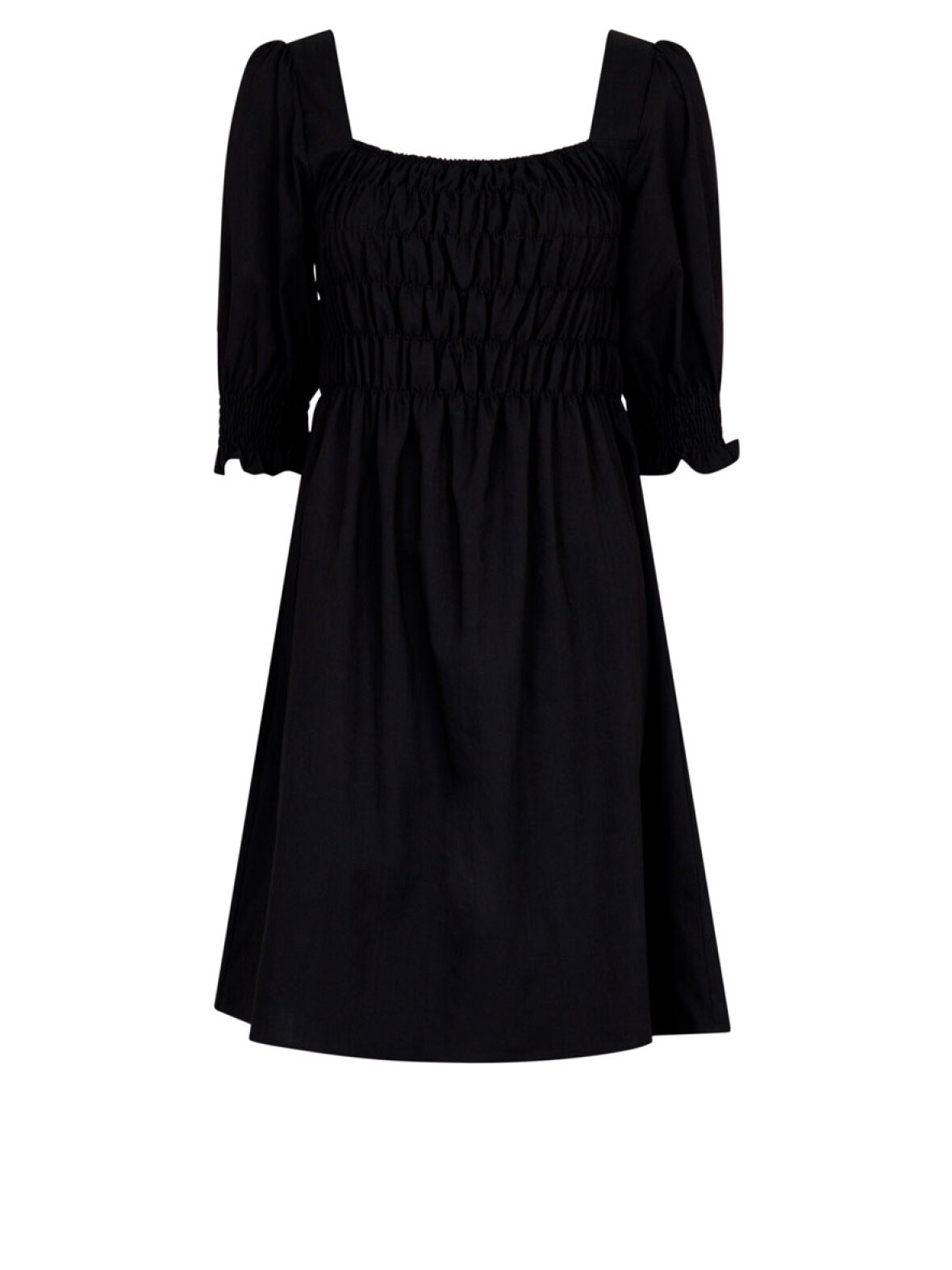 A'POKE - Neo Noir Solid Dress Black - Shop sort smock kjole