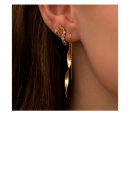 Stine A - Long Twisted Hammered Earring with Chain 