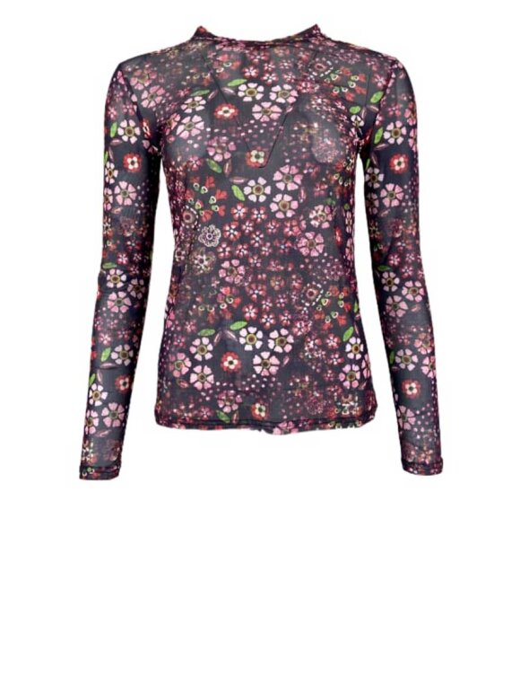 Black Colour - Annie Mesh Blouse 