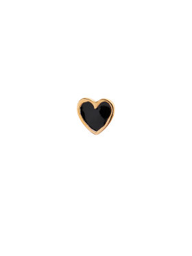 Stine A - Petit Love Heart Black Enamel Gold