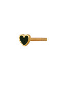 Stine A - Petit Love Heart Black Enamel Gold