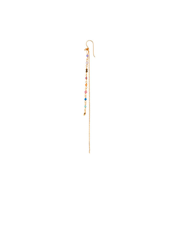 Stine A - Petit Gemstones with Long Chain Earring 