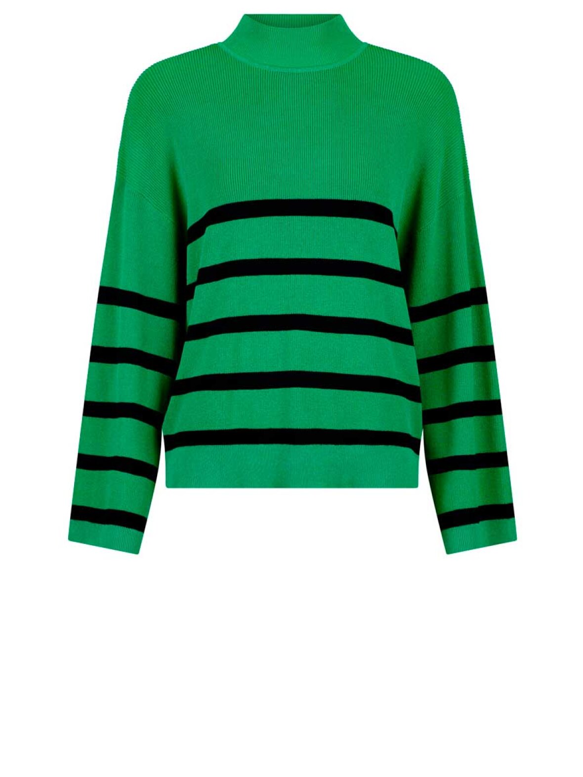 A'POKE Neo Noir Ena Stripe Knit Blouse Green