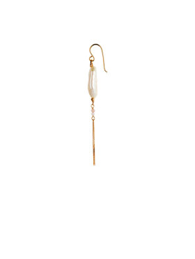 Stine A - Long Baroque Pearl with Chain Earring