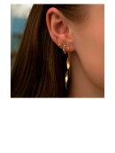 Stine A - Petit Dot Wave Earring with Champagne Stone