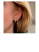 Stine A - Petit Dot Wave Earring with Champagne Stone
