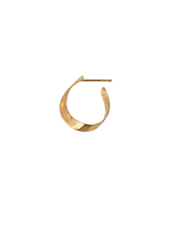 Stine A - Twisted Hammered Creol Earring Left