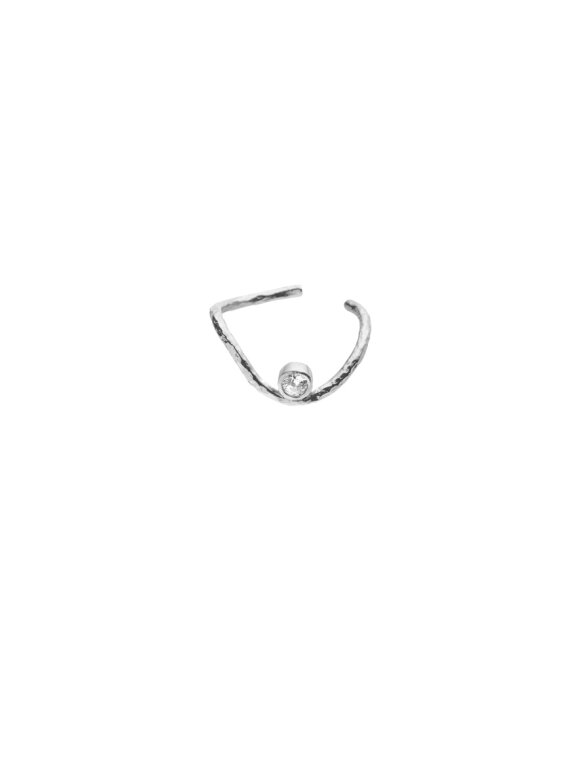 Stine A - Wavy Ear Cuff with Stone