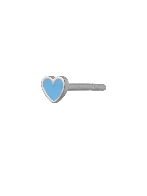 Stine A - Petit Love Heart Light Blue Enamel Silver