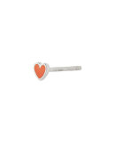 Stine A - Petit Love Heart Coral Enamel Silver