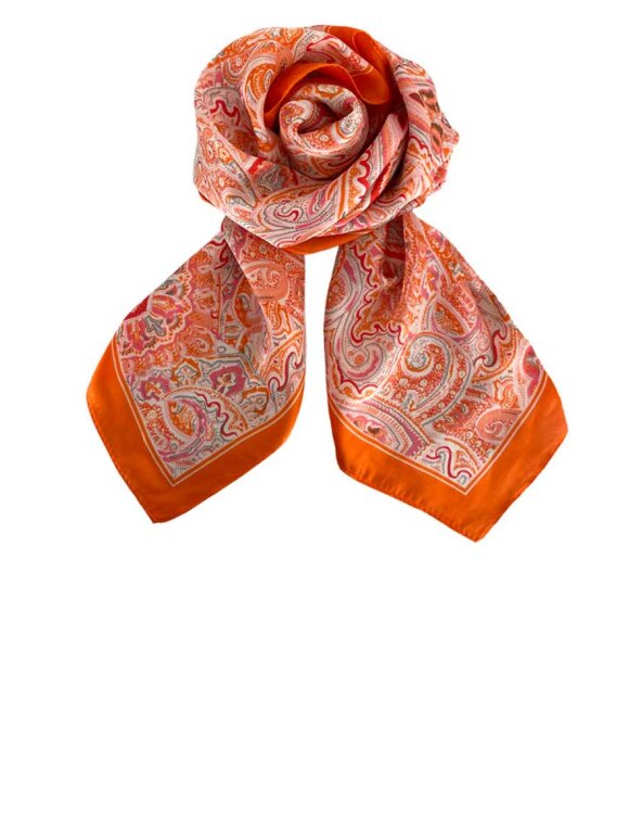 Black Colour - BCRupa Paisley Satin Miniscarf
