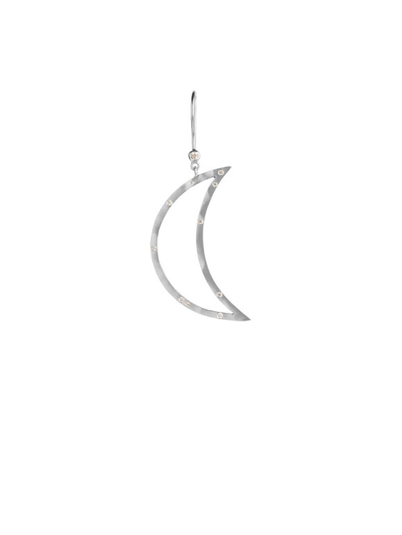 Stine A - Big Bella Moon Earring with Stones