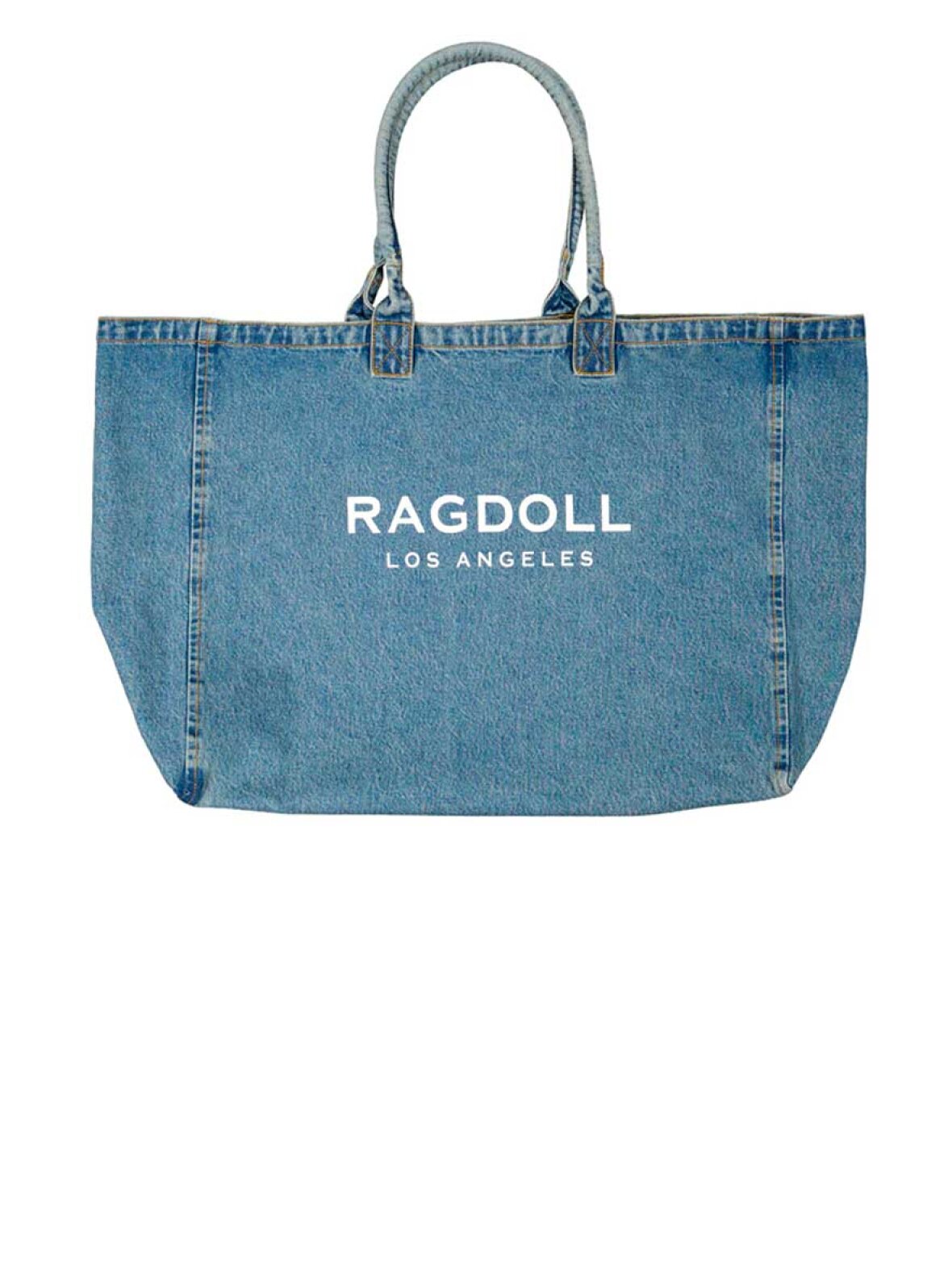 A POKE Ragdoll Holiday Bag Denim with White Print