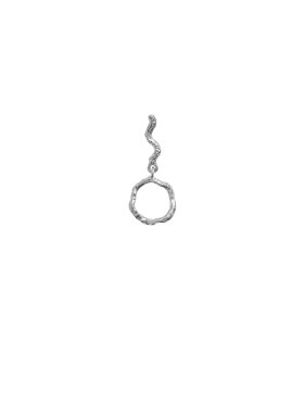 Stine A - Petit Wavy Dangling Circle Earring with Stone