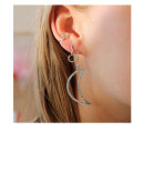 Stine A - Petit Wavy Dangling Circle Earring with Stone