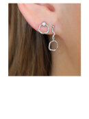 Stine A - Petit Wavy Circle Earring with Stone