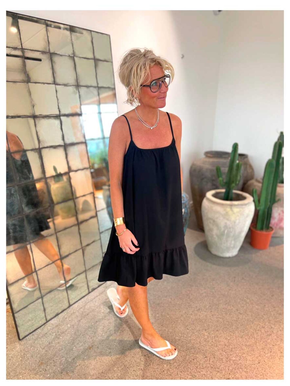 black colour strap dress