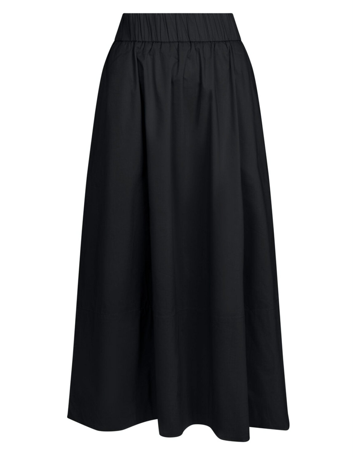 Yara long poplin skirt black