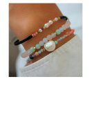 Stine A - Candy Bracelet White Forest Mix & Black Ribbon