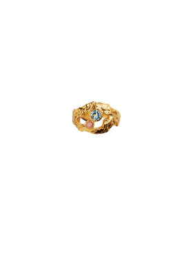 Stine A - My Love Rock Ring with Blue Topas & Pink Opal