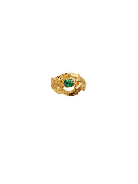 Stine A - My Love Rock Ring with Green Stone