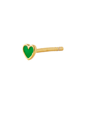 Stine A - Petit Love Heart Grass Green Enamel Gold