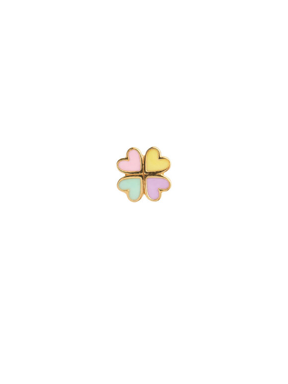 Stine A - Love Heart Clover Enamel Earring 