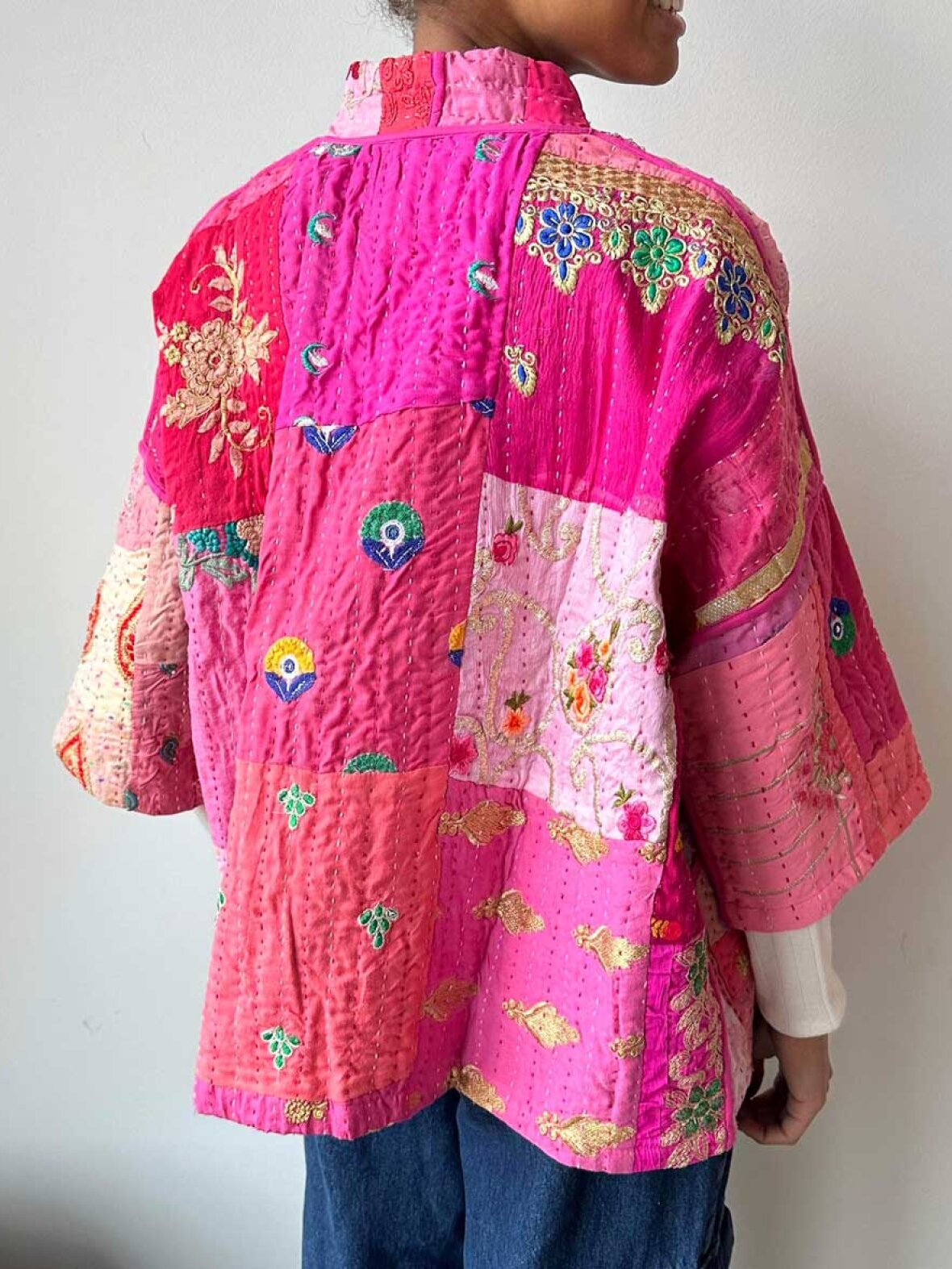 A'POKE Sissel Edelbo Tallulah Embroidery Blanket Jacket Pink Multi