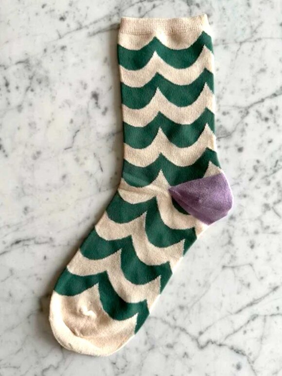 A'POKE - Plisse Copenhagen Macy Sock Green Beige