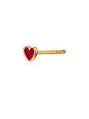 Stine A - Petit Love Heart Burgundy Enamel Gold